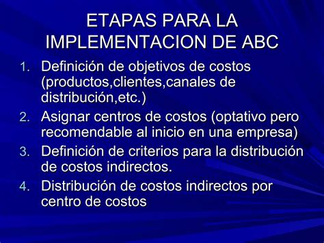 Sistema De Costeo Basado En Actividades Abc Ppt