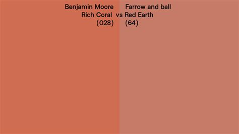 Benjamin Moore Rich Coral 028 Vs Farrow And Ball Red Earth 64 Side