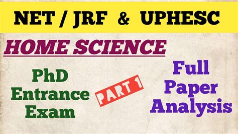 Net Uphesc Home Science Phd Entrance Exam Net Jrf Assistant