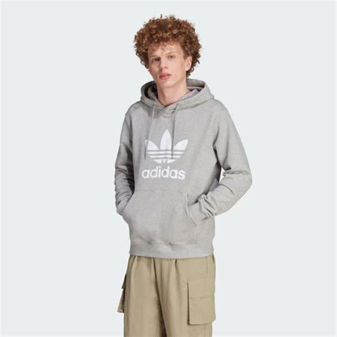 adidas Men's Lifestyle Adicolor Classics Trefoil Hoodie - Grey | Free ...