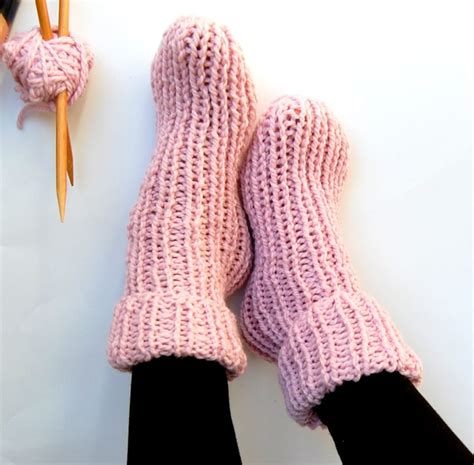 Knitting Pattern Slipper Socks Tube Socks Without A Heel Super Easy Beginner Etsy