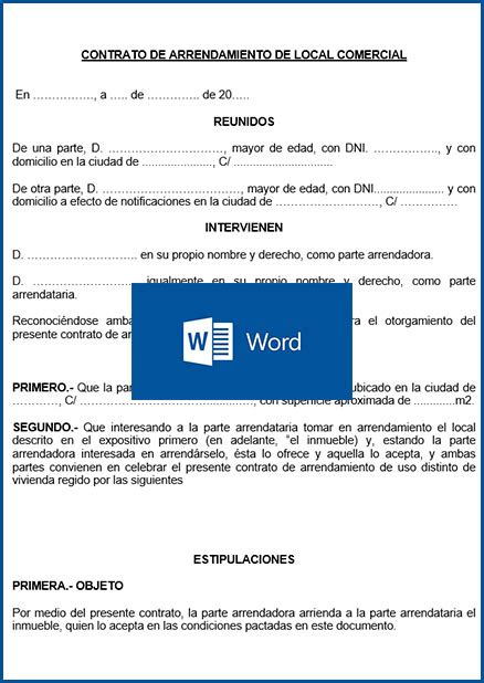 Modelo De Contrato De Alquiler De Local Comercial Muitos Modelos My