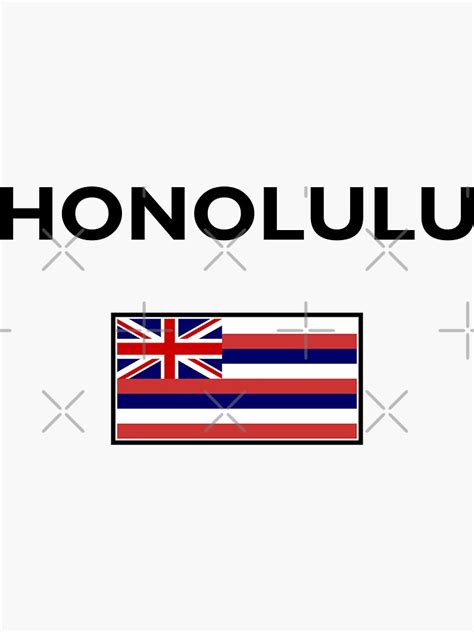 Honolulu Usa Hawaiian Flag Light Color Sticker For Sale By