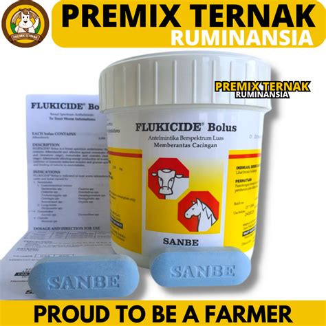 Jual FLUKICIDE 1 BOLUS Obat Cacing Sapi Kuda Spektrum Luas Flukisid