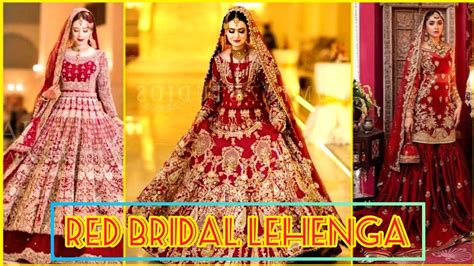 Beautiful Red Bridal Lehenga Sharara Dresses 2022 2023 Pakistani