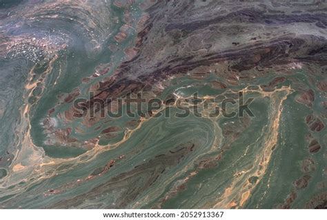 Oil Slick On Surface Seawater Stock Photo 2052913367 Shutterstock