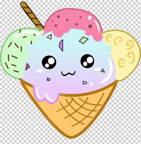 Helado Conos De Helado Comida Dibujo Kavaii Kawaii Corazón Chibi