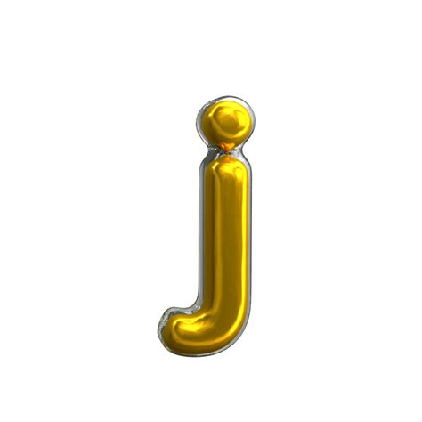 Mental Yellow Letter J 3D Render 11380458 PNG