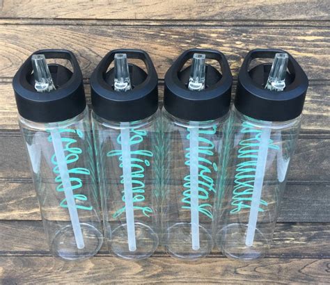 Personalized Water Bottle With Straw Workout Water Bottle Etsy