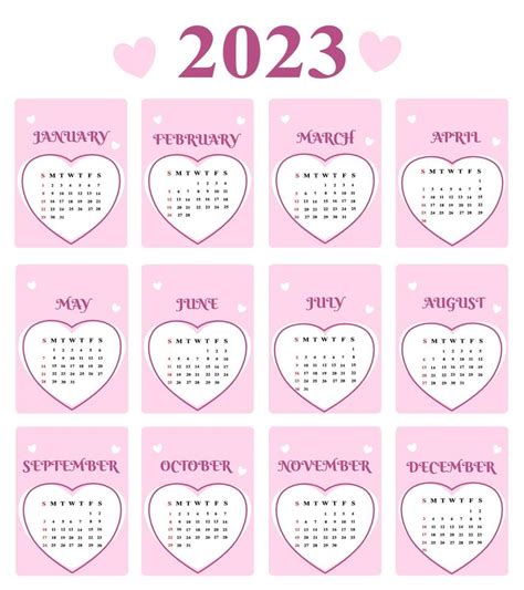 2023 calendar template with cute design 11876576 Vector Art at Vecteezy