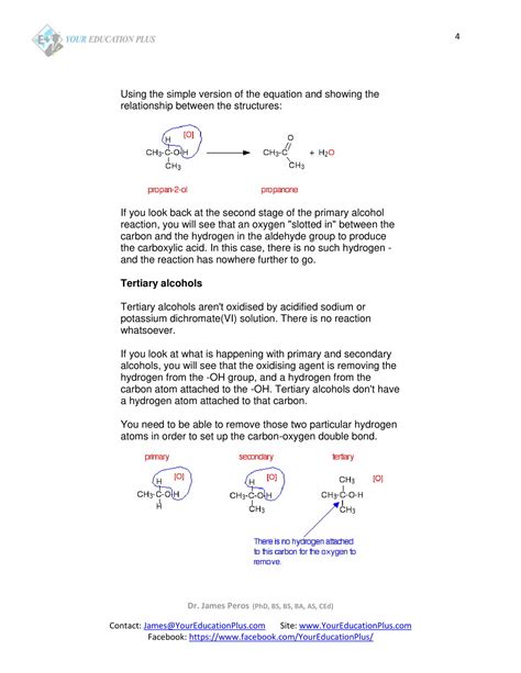 IB Chemistry SL HL 10 2 Oxidation Of Primary Secondary Alcohols