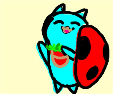 Catbug eating sugar peas - Drawception