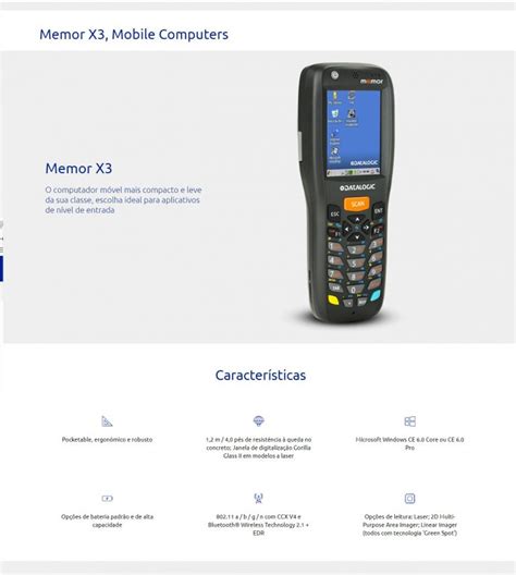 Datalogic Coletor De Dados Memor X3 Duts Tecnologia