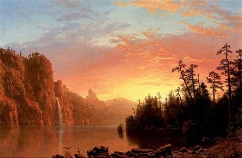 Sunset In California Albert Bierstadt Oil Painting