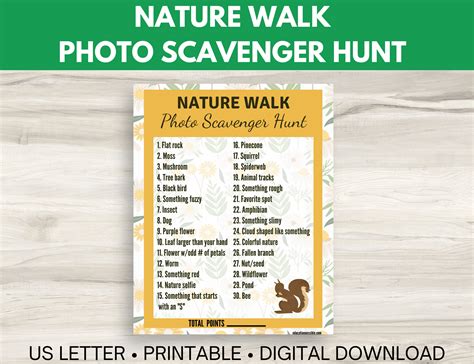 Naturewalk Scavenger Hunt Riddles