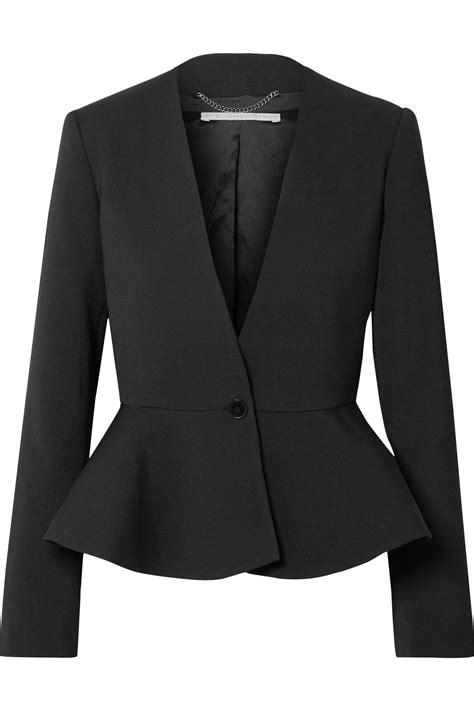 Lyst Stella Mccartney Wool Blend Peplum Blazer In Black