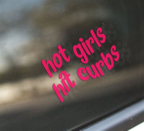 Hot Girls Hit Curbs Mirror Decal Vinyl Funny Car Truck Window Etsy