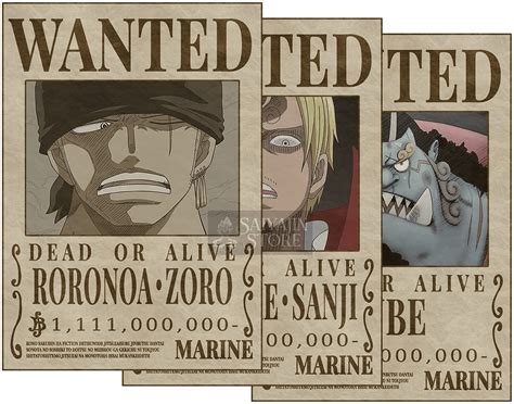 Set 2 Chibi Poster One Piece Wanted Zoro Et Sanji 185 One Piece Anime