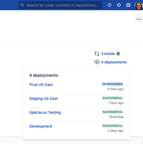 View Deployment Information In Bitbucket Bitbucket Data Center 9 0 Atlassian Documentation