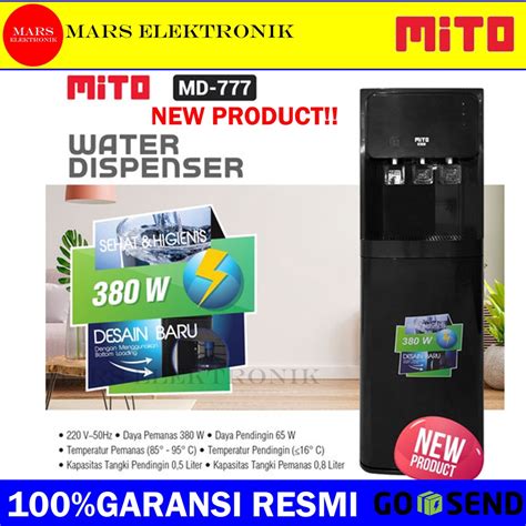 Jual DISPENSER MITO MD 777 BLACK NEW DISPENSER GALON BAWAH MITO