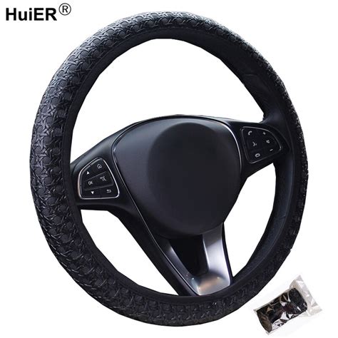 Fashion 38cm Car Steering Wheel Cover Artificial Leather 5 Colors