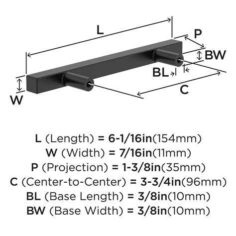 Bar Pull Square Collection 10 Pack 3 34 96mm Centers Pull In Matte Black By Amerock