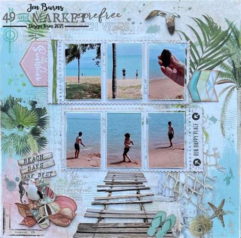 beach vibes scrapbook layout scrap booking