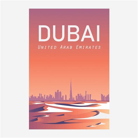 Uae Dubai Travel Poster By Arctic Frame As A Digital Image Download Etsy