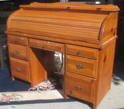 UHURU FURNITURE COLLECTIBLES SOLD Pine Roll Top Desk 60