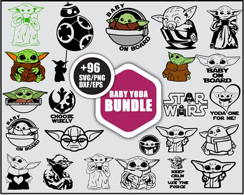 Baby Yoda Bundle Svg Grogu Svg Star Wars Svg Png Dxf Eps F Inspire