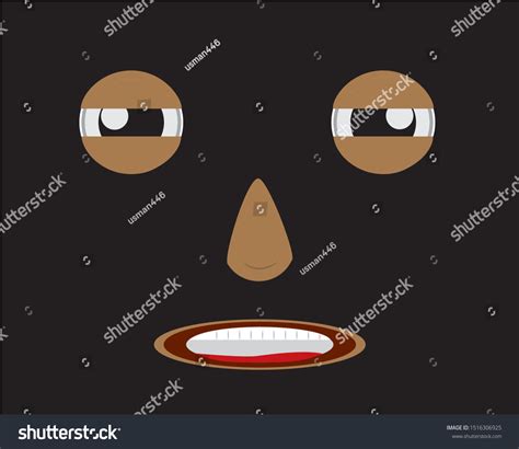 facial expression black background stock vector royalty