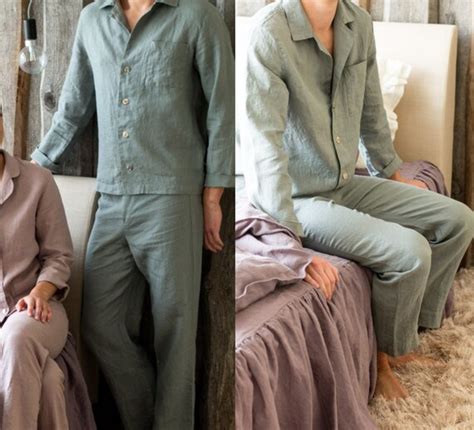 Linen Pajamas Set Organic Linen Men S Homewear Men S Etsy