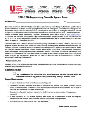 Fillable Online Dependency Override Appeal Form Fax Email