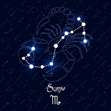 Premium Vector Scorpio Constellation And Zodiac Sign On The