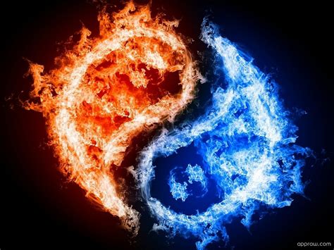 Yin Yang Fire & Ice Wallpaper download - Black HD Wallpaper - Appraw