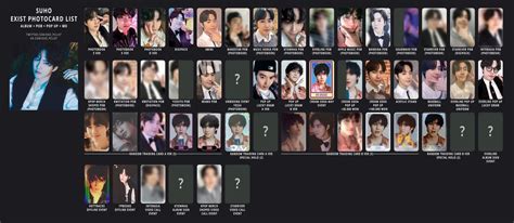 Exo S Photocard Lists On Twitter Updated Exo Exist Minseok And Suho