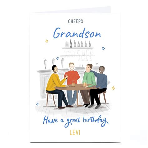 Buy Personalised Birthday Card Pub Scene Grandson For Gbp 1 79