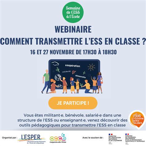 Webinaire Comment Transmettre LESS En Classe Les 16 Et 27