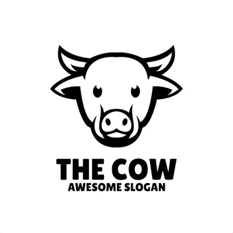 Illustration De Conception De Logo Mascotte Simple Vache Vecteur Gratuite