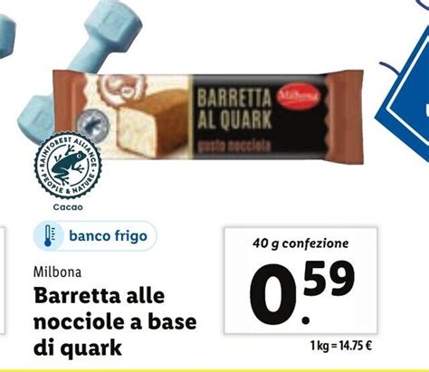 Milbona Barretta Alle Nocciole A Base Di Quark 40 G Confezione Offerta