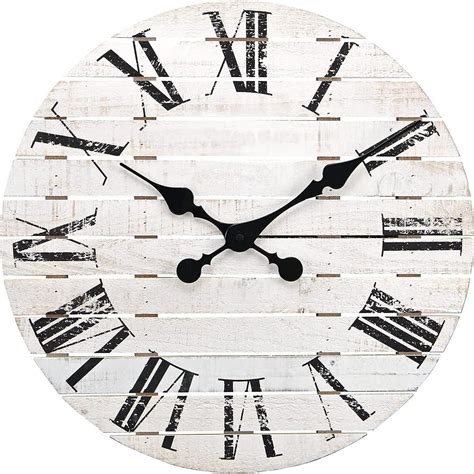 Farmhouse Shiplap Wood Wall Clock KnickKnackia