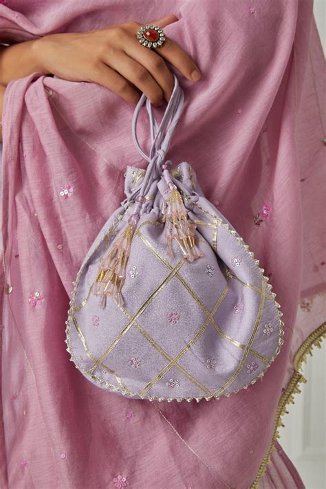 Buy Purple Handcrafted Modal Potli Bag Accessories FGPB21 06