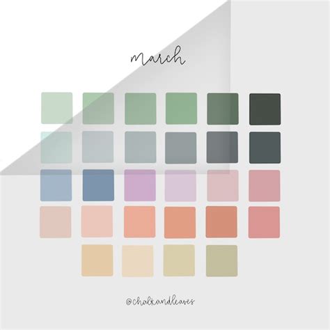 March Procreate Color Palette Etsy