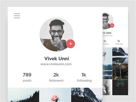 Instagram User Profile Dribbble 006 Ui Design Branding Design