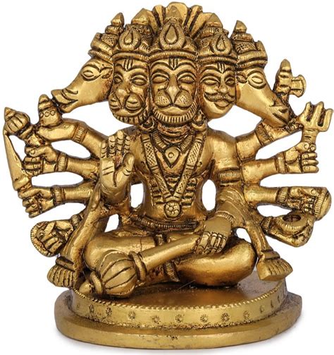 Brass Panchmukhi Hanuman Statue For Worship Size 4 Inch At Rs 3000