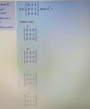 Solved Stion Yet Wered Ked Out Of Flag Question Flag Chegg