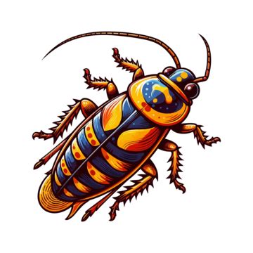 Colorful Australian Cockroach Vector In Cartoon Style Australian