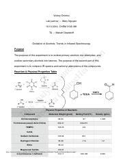 Exp Oxidation Of Alcohols Trends In Infrared Spectroscopy Victory