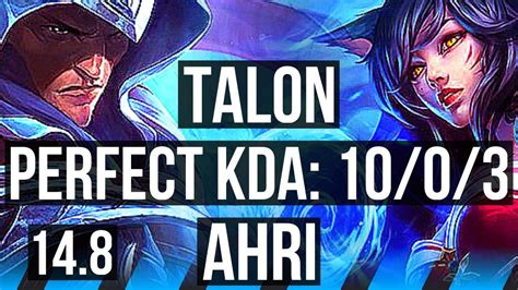 TALON Vs AHRI MID 10 0 3 Legendary 1200 Games KR Master 14 8