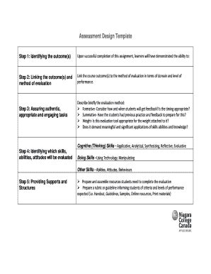 Fillable Online Assessment Design Template Fax Email Print Pdffiller